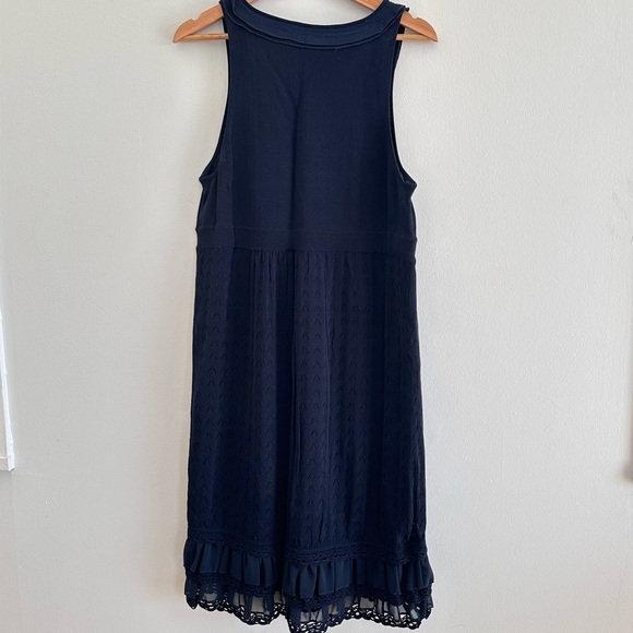BCBG Max Azria navy empire waist knit navy midi dress size Large - Picture 5 of 8